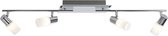 OSRAM - LED Plafondspot - Torna Clupo - 16W - Warm Wit 3000K - 4-lichts - Rechthoek - Mat Chroom - Aluminium