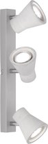 LED Plafondspot - Torna Antyna - GU10 Fitting - 9W - Warm Wit 3000K - 3-lichts - Rond - Beton Look - Aluminium