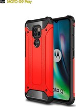 Motorola Moto G9 Play Hoesje - Mobigear - Outdoor Serie - Hard Kunststof Backcover - Rood - Hoesje Geschikt Voor Motorola Moto G9 Play