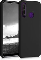 kwmobile telefoonhoesje voor Huawei Y6p - Hoesje met siliconen coating - Smartphone case in mat zwart