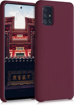kwmobile telefoonhoesje voor Samsung Galaxy A51 - Hoesje met siliconen coating - Smartphone case in wijnrood