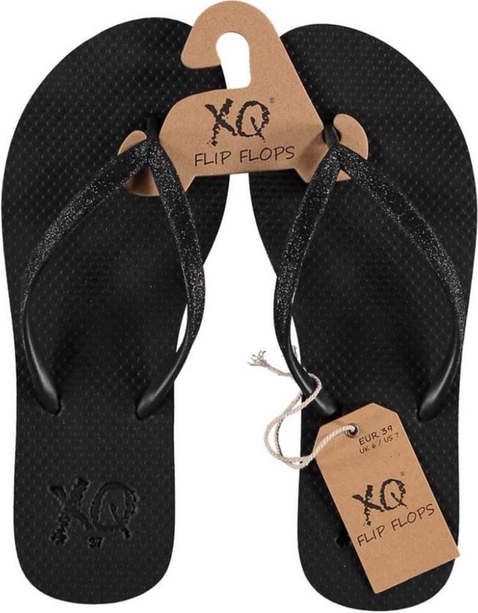 XQ Footwear Teenslippers Glitter Dames Polyester Zwart