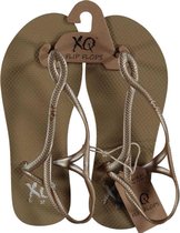 Xq Footwear Teenslippers Sandal Dames Polyester Goud Maat 41
