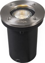 QAZQA basic - Moderne Grondspot - 6 lichts - Ø 105 mm - Staal - Buitenverlichting