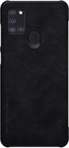Samsung Galaxy A21s Hoesje - Qin Leather Case - Flip Cover - Zwart