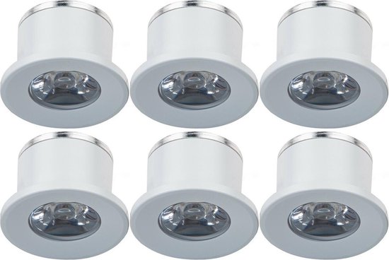 LED Veranda Verlichting 6 Pack - 1W Warm 3000K - Inbouw - Dimbaar - Rond -... | bol.com