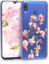 kwmobile telefoonhoesje voor Samsung Galaxy M20 (2019) - Hoesje voor smartphone in poederroze / wit / transparant - Magnolia design