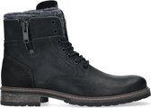 Sacha - Heren - Zwarte leren veterboots met rits - Maat 40