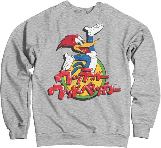 Woody Woodpecker Sweater/trui -S- Washed Japanese Logo Grijs