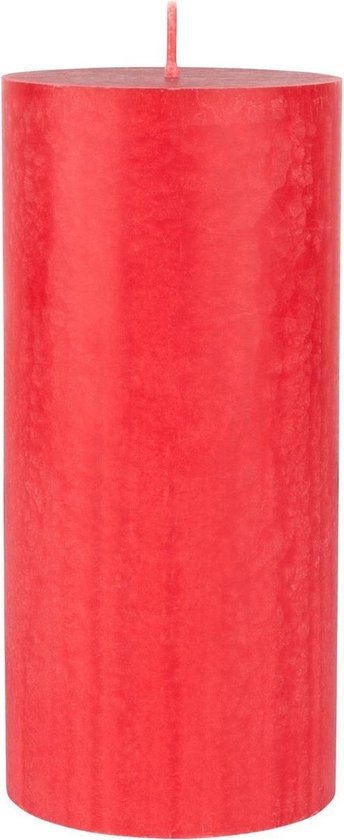 Rode cilinderkaarsen/stompkaarsen 15 x 7 cm 50 branduren - geurloze kaarsen rood
