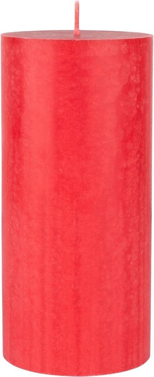 Rode cilinderkaarsen/stompkaarsen 15 x 7 cm 50 branduren - geurloze kaarsen rood