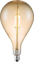 Home Sweet Home - Edison Vintage E27 LED filament lichtbron Carbon - Amber - 16/16/29cm - G160 Ovaal - Retro LED lamp - Dimbaar - 4W 400lm 2700K - warm wit licht - geschikt voor E27 fitting