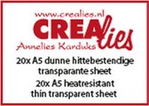 Crealies Basics dunne transparante sheet - A4 - 20stuks