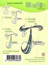 Leane Creatief clearstamp - Doodle stempel - Thanks 55.0669 - 1 tekst 7 x 8 cm - bedankt