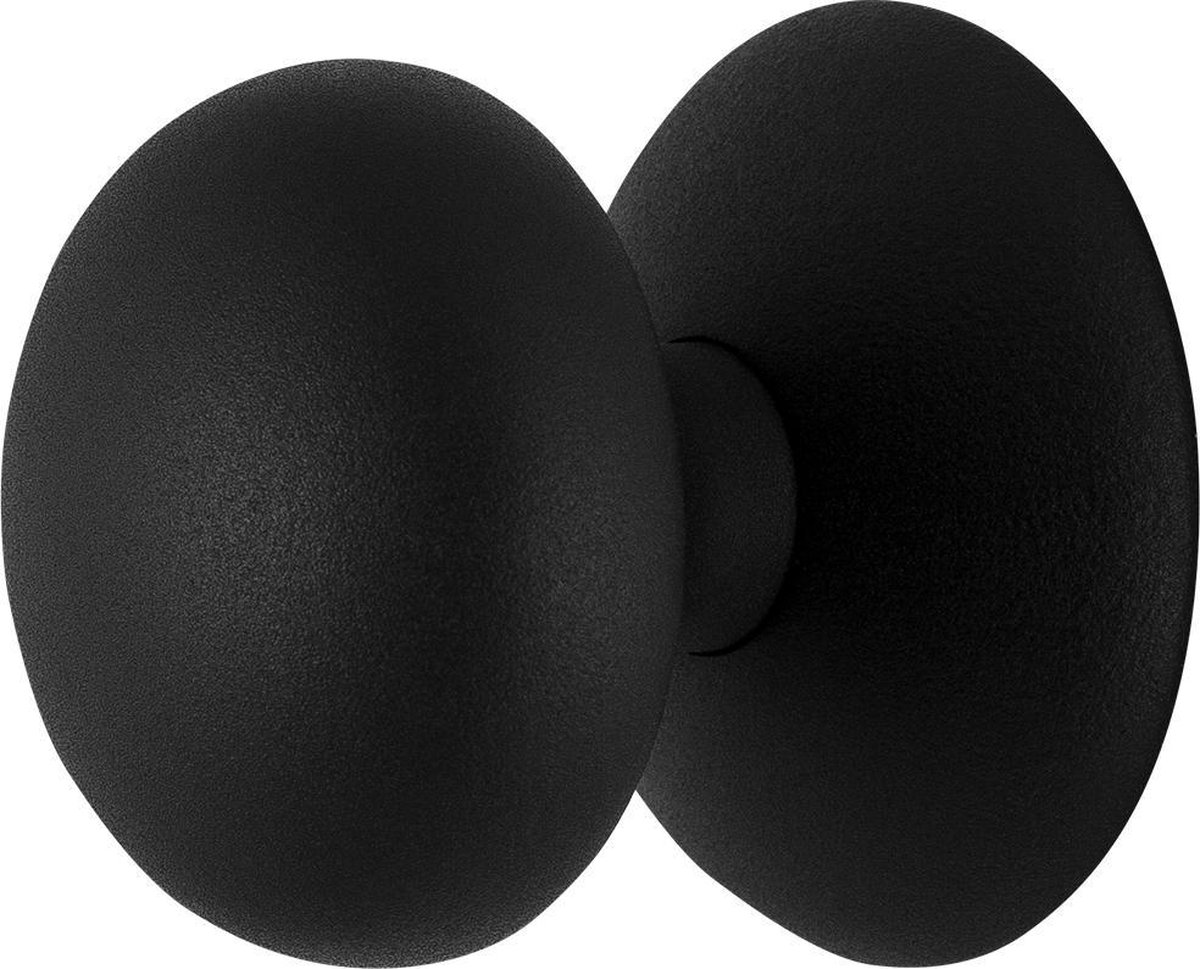 GPF8829.61 zwart paddenstoel voordeurknop 65 mm op rozet 70 mm