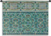 Wandkleed Marokkaanse mozaïek - Een traditionele Marokkaanse mozaïekdecoratie Wandkleed katoen 90x67 cm - Wandtapijt met foto