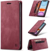 AutSpace - iPhone 11 hoesje - Wallet Book Case - Magneetsluiting - met RFID bescherming - Rood