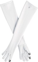 Coolibar - UV-werende handschoenen met lange mouw voor volwassenen - Culebra - Wit - maat M (18,5-20cm)