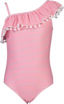 Snapper Rock - Badpak Off-Shoulder voor meisjes - Stripes - Rood/Wit