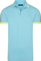 Ferlucci - Exclusieve Heren Polo - Stretch - Model Como - Aquablauw Neon