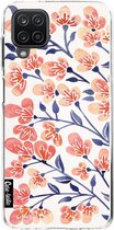 Casetastic Samsung Galaxy A12 (2021) Hoesje - Softcover Hoesje met Design - Cherry Blossoms Peach Print