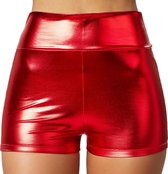 dressforfun - Metallic hotpants rood XL - verkleedkleding kostuum halloween verkleden feestkleding carnavalskleding carnaval feestkledij partykleding - 303585