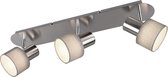 LED Plafondspot - Trinon Waler - GU10 Fitting - 3-lichts - Rechthoek - Mat Nikkel - Aluminium