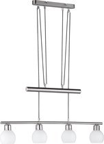 LED Hanglamp - Trinon Frudo - 16W - E14 Fitting - Warm Wit 3000K - Dimbaar - Rechthoek - Mat Nikkel - Aluminium