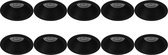 Spot Armatuur 10 Pack - Primux Pollon Pro - GU10 Fitting - Inbouw Rond - Mat Zwart - Aluminium - Verdiept - Ø82mm