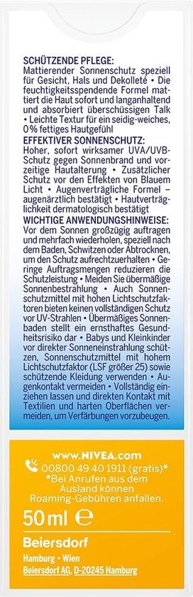 NIVEA SUN Face Shine Control Zonnebrand Gezicht - SPF 30 - Matterend Effect - Zonnebrandcrème - 50 ml