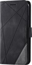 Bookcase Hoesje Patroon Met Pasjeshouder iPhone 12 Mini Zwart - Gratis Screen Protector - Telefoonhoesje - Smartphonehoesje - Zonder Screen Protector