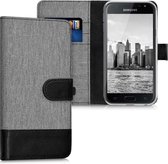 kwmobile telefoonhoesje voor Samsung Galaxy J3 (2017) DUOS - Hoesje met pasjeshouder in grijs / zwart - Case met portemonnee