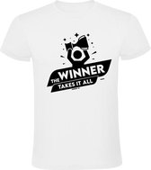 The winner takes it all Heren t-shirt | winaar | geslaagd | grappig | cadeau | Wit