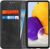 Samsung Galaxy A72 Hoesje Portemonnee Book Case Splitleer Zwart