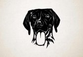 Wanddecoratie - Hond - Duitse staande hond 2 - S - 48x45cm - Zwart - muurdecoratie - Line Art