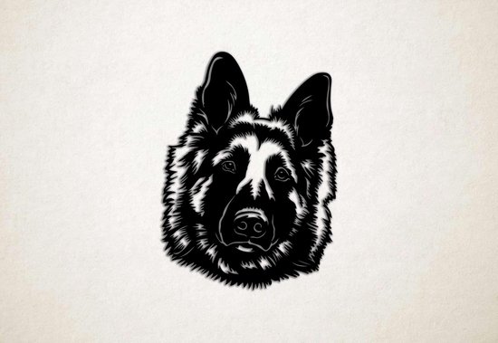 Wanddecoratie - Hond - Duitse Herder 4 - L - 101x75cm - Zwart - muurdecoratie - Line Art