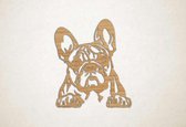 Wanddecoratie - Hond - Franse Bulldog 5 - XS - 29x25cm - Eiken - muurdecoratie - Line Art
