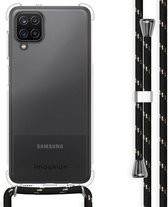 iMoshion Backcover met koord Samsung Galaxy A12 hoesje - Zwart Goud