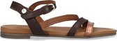 No Stress - Dames - Cognac leren sandalen met details - Maat 39