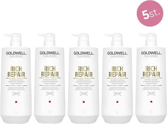 5x Goldwell Dualsenses Rich Repair Restoring Shampoo 1000ml