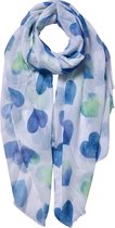 Juleeze Sjaal Dames Print 70x180 cm Blauw Synthetisch Shawl Dames Cadeau voor haar