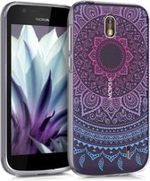 kwmobile telefoonhoesje voor Nokia 1 - Hoesje voor smartphone in blauw / roze / transparant - Indian Sun design