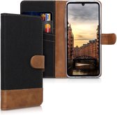 kwmobile telefoonhoesje voor LG V60 ThinQ - Hoesje met pasjeshouder in zwart / bruin - Case met portemonnee