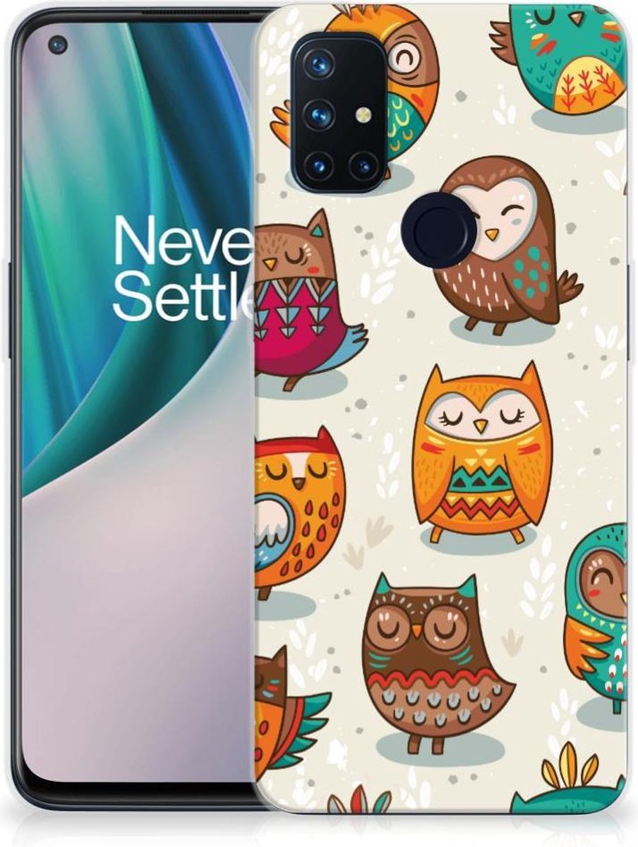 OnePlus Nord N10 5G TPU Hoesje Vrolijke Uilen