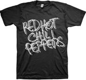 Red Hot Chili Peppers - Black & White Logo Heren T-shirt - L - Zwart