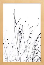 JUNIQE - Poster in houten lijst Black Grass -60x90 /Wit & Zwart