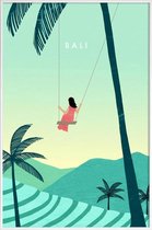 JUNIQE - Poster in kunststof lijst Bali - retro -40x60 /Groen