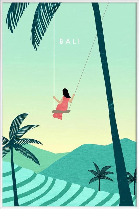 Bali - retro - Affiche sous cadre blanc | bol