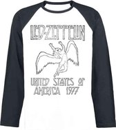 Led Zeppelin Longsleeve shirt -XL- USA 77 Wit/Zwart