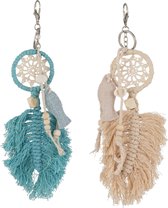 J-line Sleutelh Macrame Azuur/Beige Assortiment Van 2